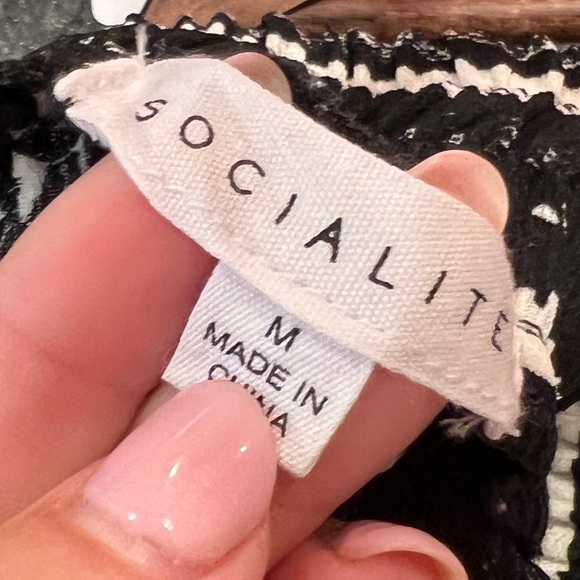 Black and White Patterned Women's Shorts - Picture 3 of 4